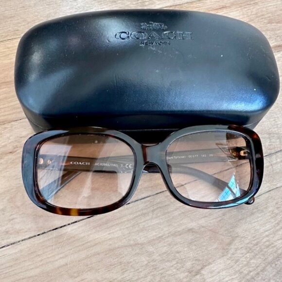 COACH SIGNATURE RECTANGLE FRAMES DARK TORTOISE STYLE L1142 AND CASE RETAIL $200 main image 13